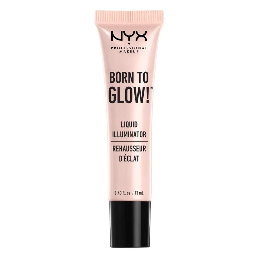 NYX Born To Glow Liquid Illuminator Highlighter 0.44oz 13ml LI01 Sun Beam, Moisturizing Formula, Foundation Base