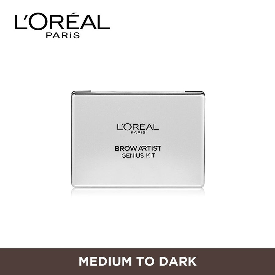 L'Oreal Paris Brow Artist Genius Kit 3.5g, Eyebrow Color Kit, Tweezers Wax and Angled Spooley Brush #color_02 Medium To Dark