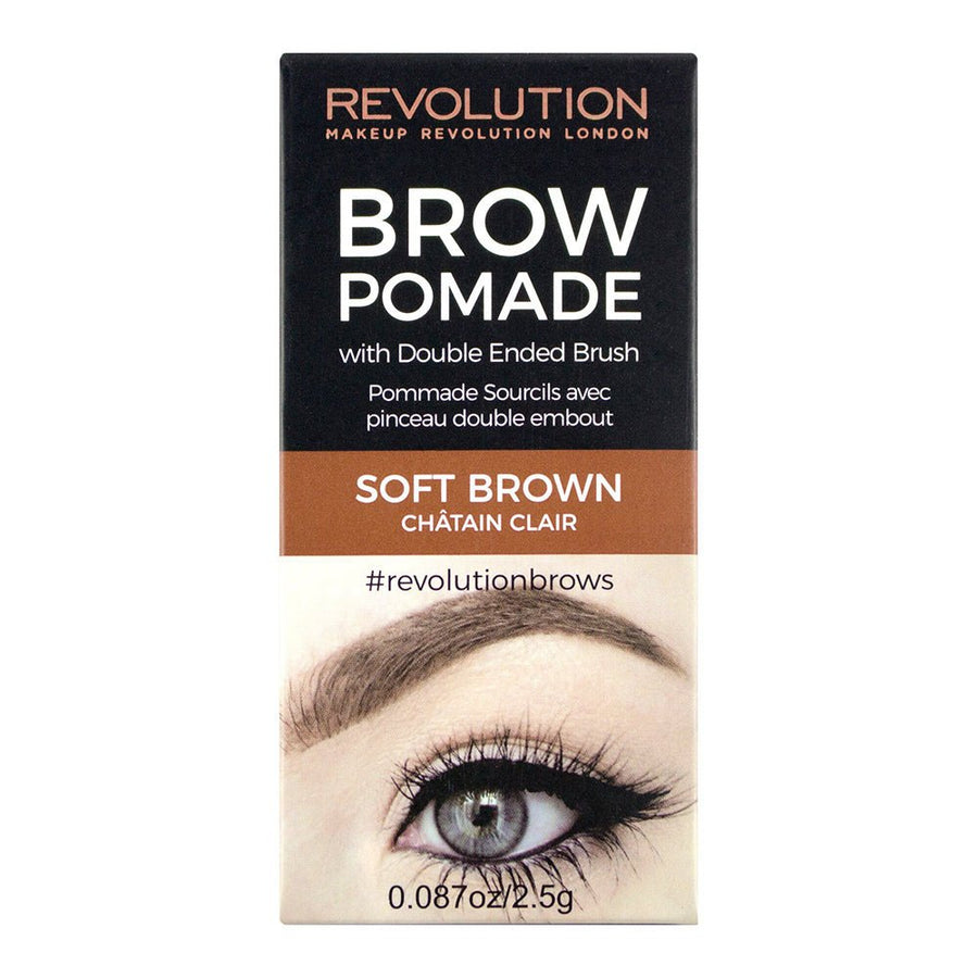 Revolution Brow Pomada 2.5g, Long-Lasting and Smudge-Proof, Waterproof #color_Soft Brown