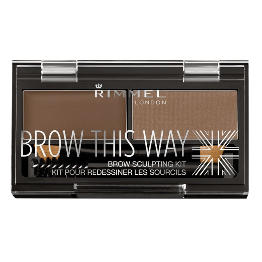 Rimmel Brow This Way Eyebrow Sculpting Kit 1.3g, Define Brows, Powder Wax Duo #color_002 Medium Brown