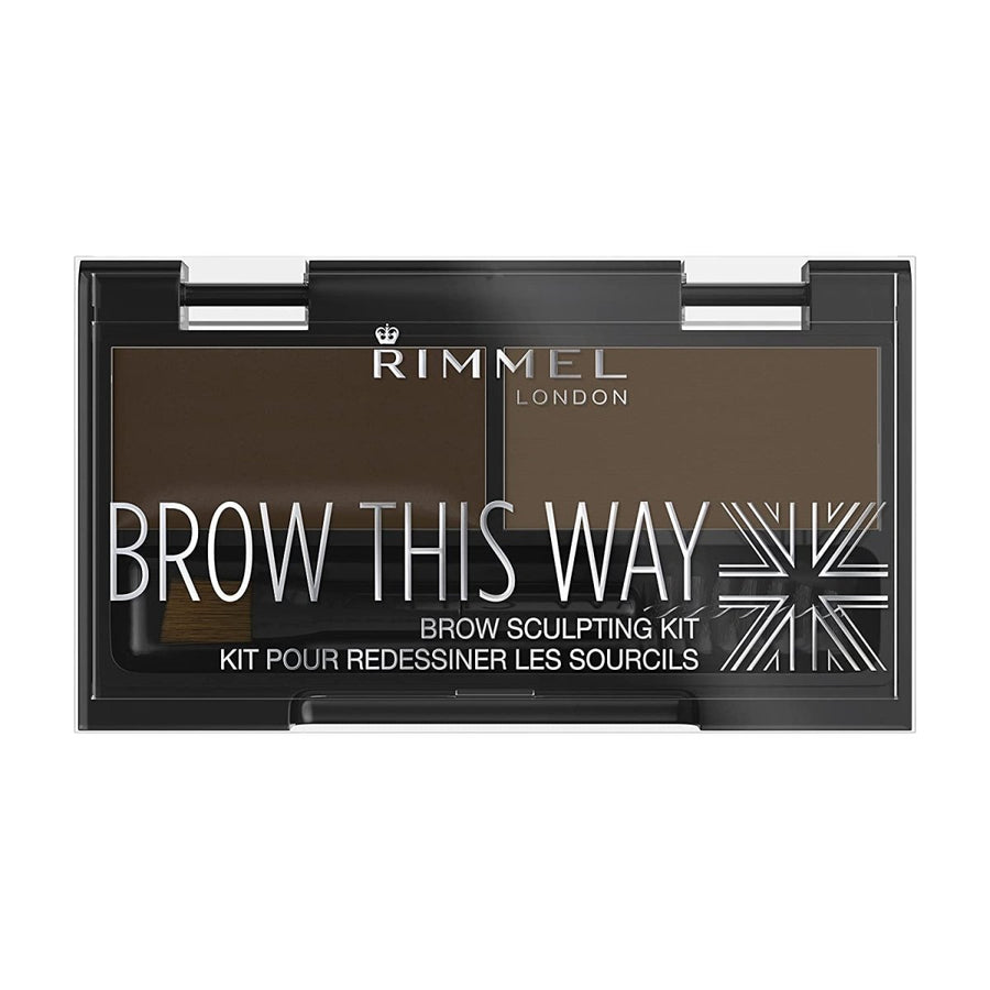 Rimmel Brow This Way Eyebrow Sculpting Kit 1.3g, Define Brows, Powder Wax Duo #color_003 Dark Brown