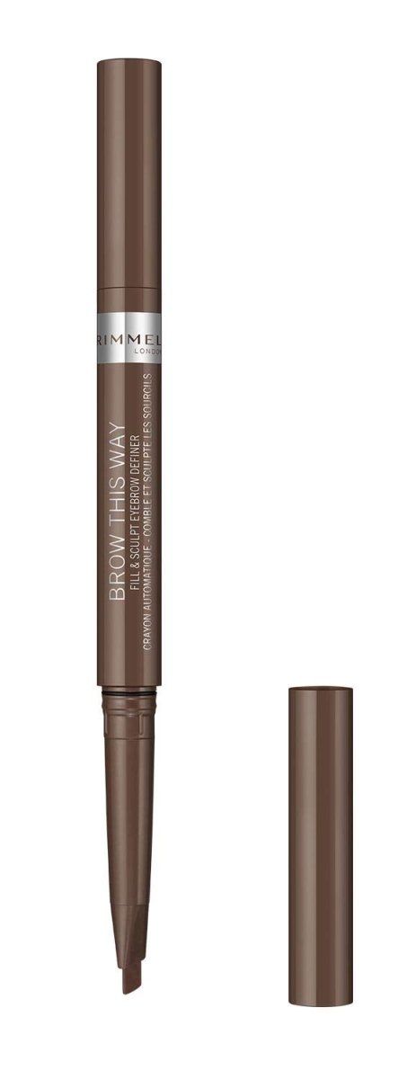 Rimmel Brow This Way Fill & Sculpt Eyebrow Definer, Defined, Intense, Natural-Looking Brows #color_002 Medium Brown