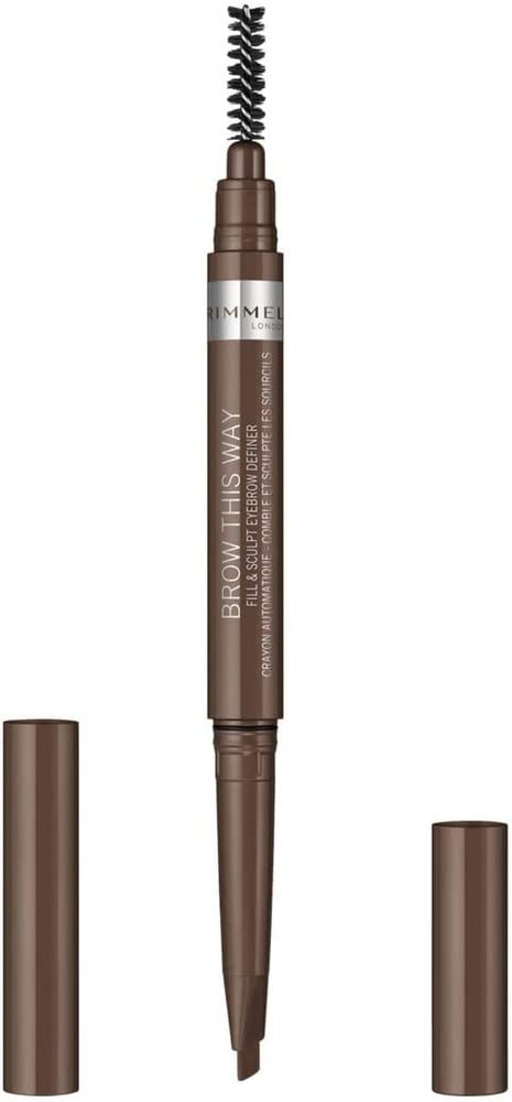 Rimmel Brow This Way Fill & Sculpt Eyebrow Definer, Defined, Intense, Natural-Looking Brows #color_002 Medium Brown