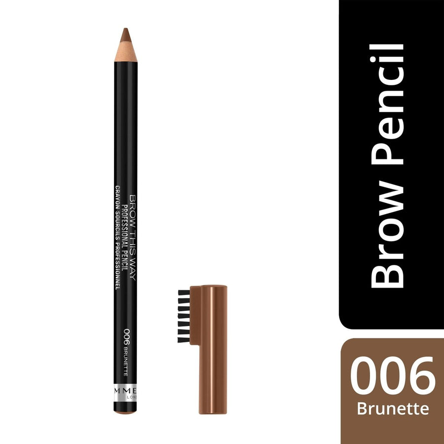 Rimmel Brow This Way Professional Pencil 1.4g, Pigmented, Built In Brush #color_006 Brunette