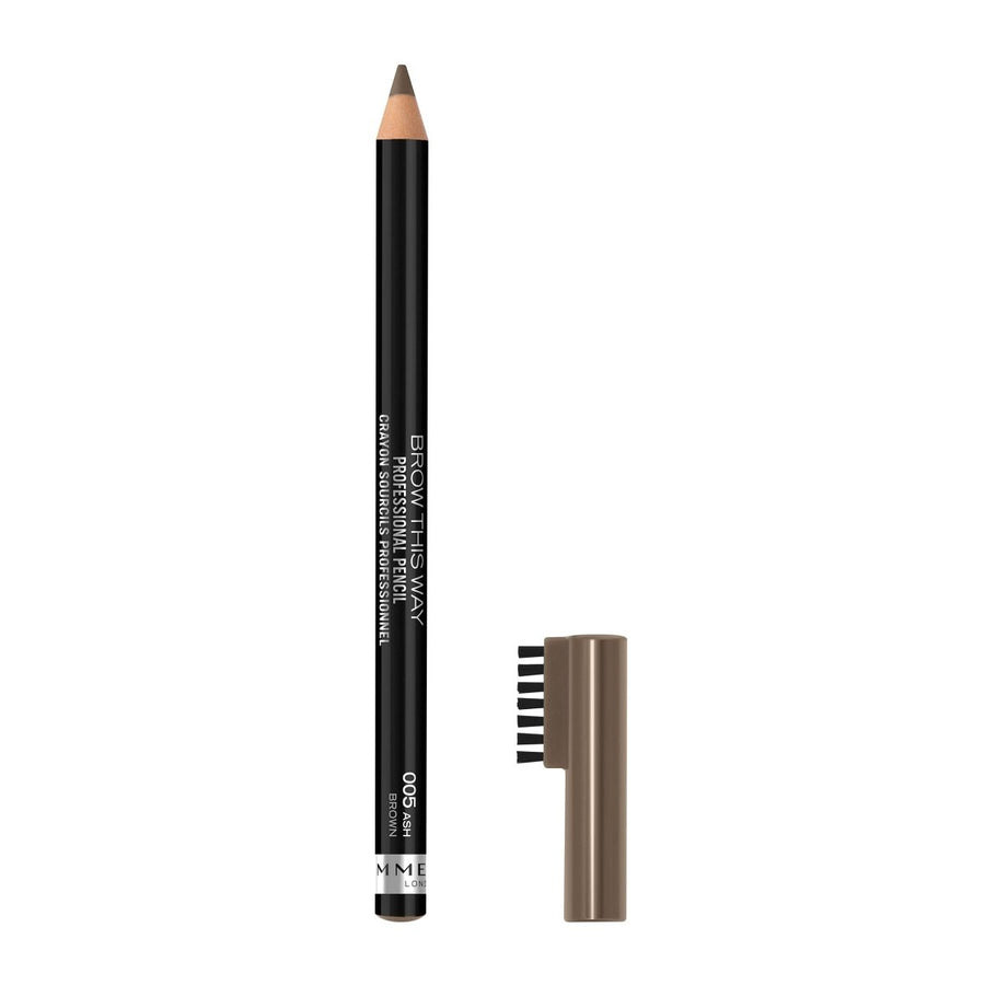 Rimmel Brow This Way Professional Pencil 1.4g, Pigmented, Built In Brush #color_005 Ash brown