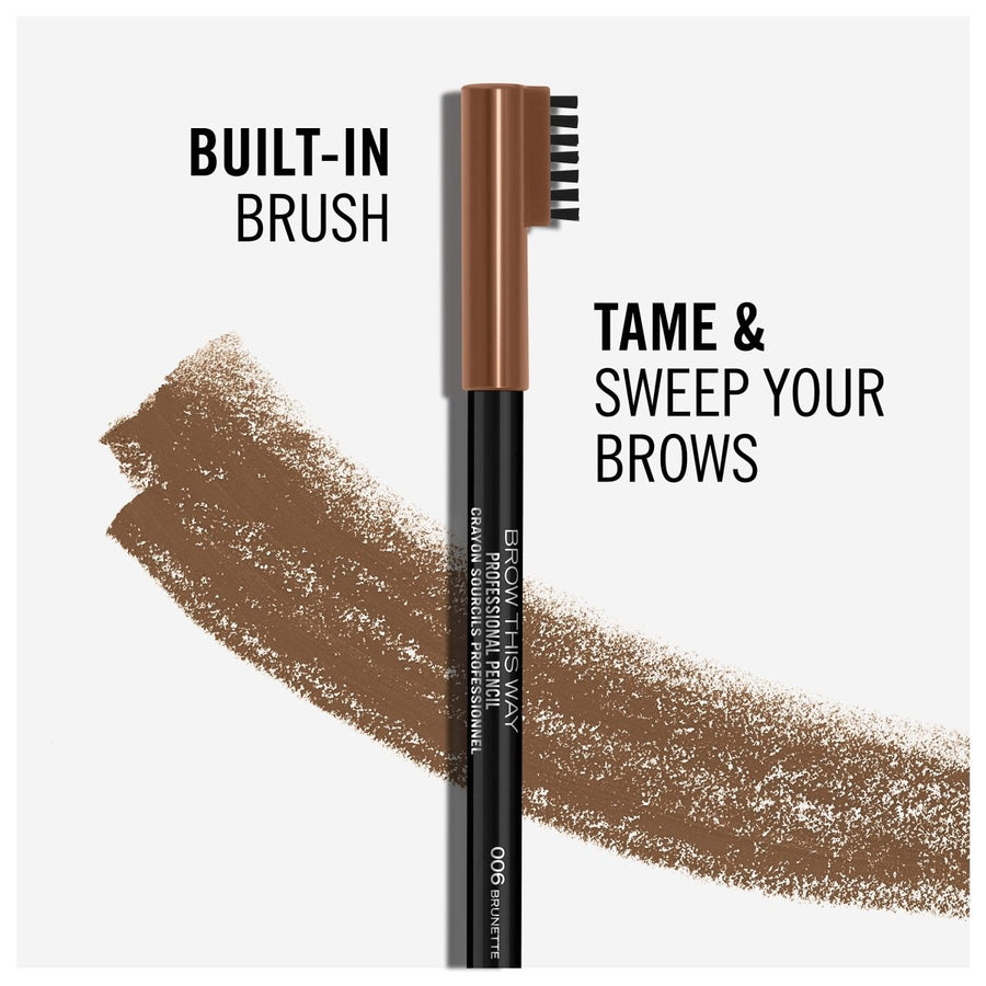 Rimmel Brow This Way Professional Pencil 1.4g, Pigmented, Built In Brush #color_006 Brunette