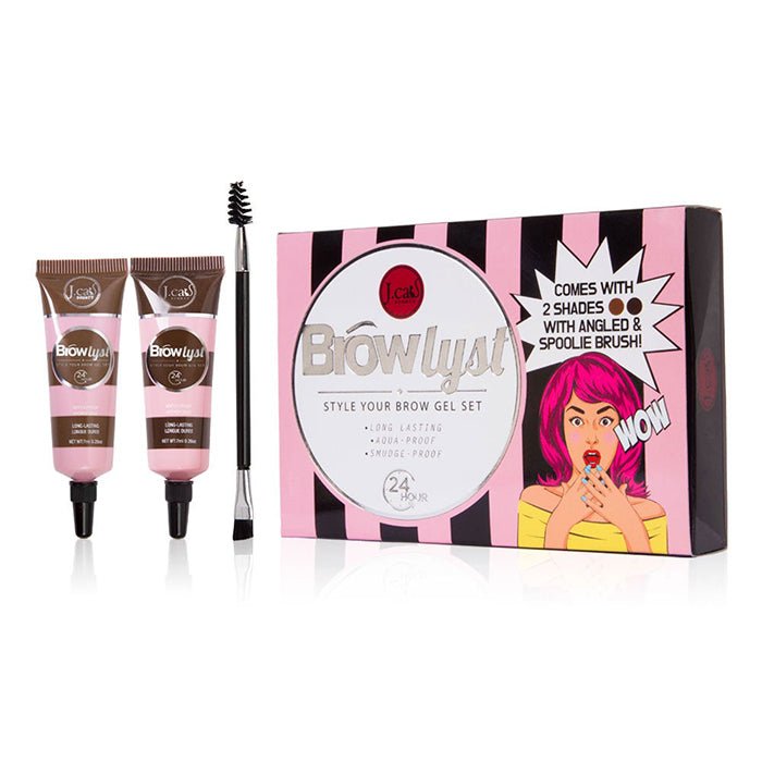 J.CAT Browlyst Style Your Brow Gel Set Eyebrow Enhancers 0.68oz 20ml BLS101 Brown/Dark Brown 