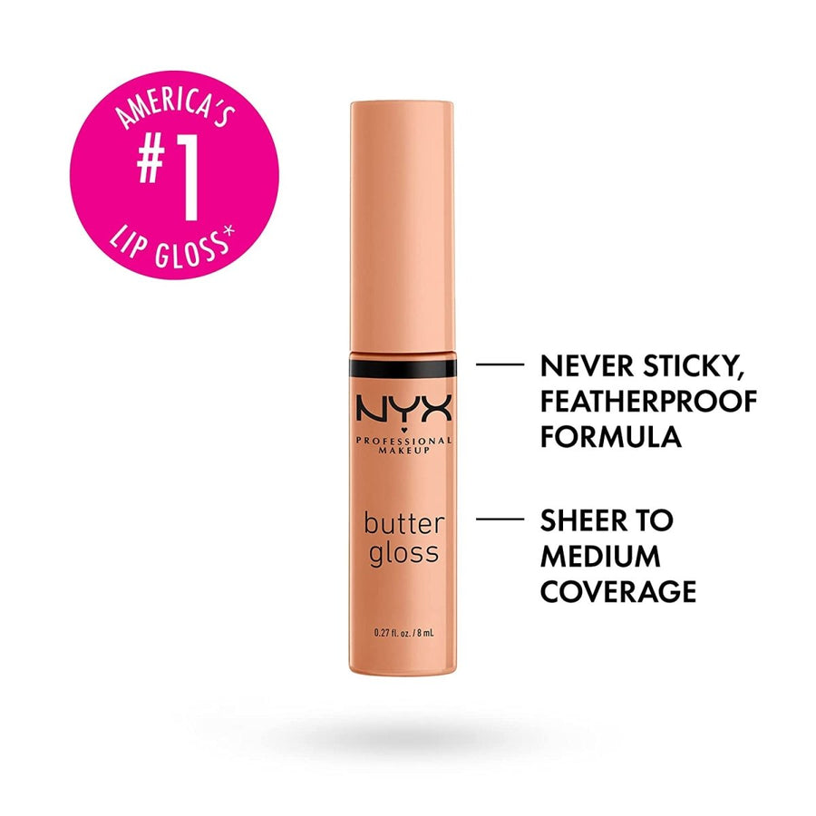 NYX Professional Butter Gloss Non Sticky Lip Gloss 4ml, Best Settling, Non-Sticky High Shine #color_13 Fortune Cookie