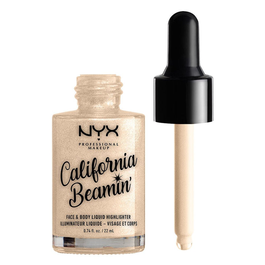 NYX Beamin Glow Booster Face Body Liquid Highlighter 13ml, Avocado, Rosehip, Grapeseed, Jojoba Oil #color_Pearl Necklace