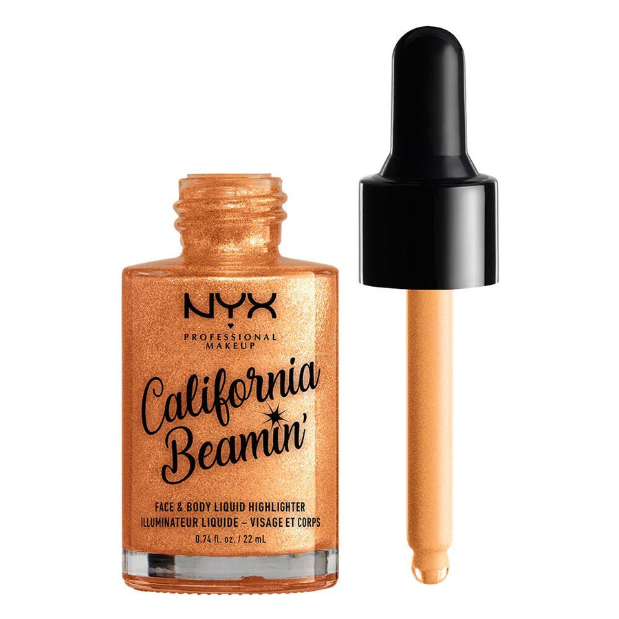 NYX Beamin Glow Booster Face Body Liquid Highlighter 13ml, Avocado, Rosehip, Grapeseed, Jojoba Oil #color_Golden Glow