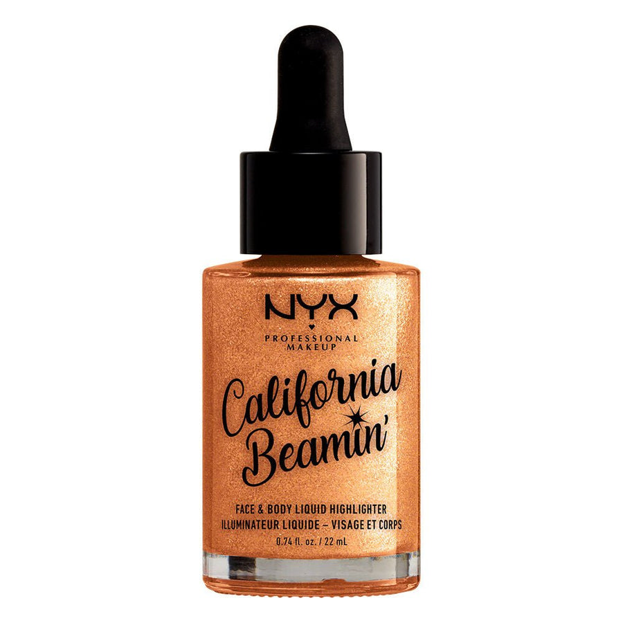 NYX Beamin Glow Booster Face Body Liquid Highlighter 13ml, Avocado, Rosehip, Grapeseed, Jojoba Oil #color_Golden Glow