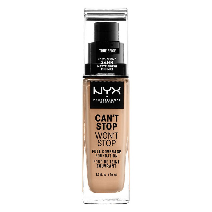 NYX Can't Stop Won't Stop Full Coverage Foundation 30ml, Lightweight, Waterproof and Pigmented #color_True Beige