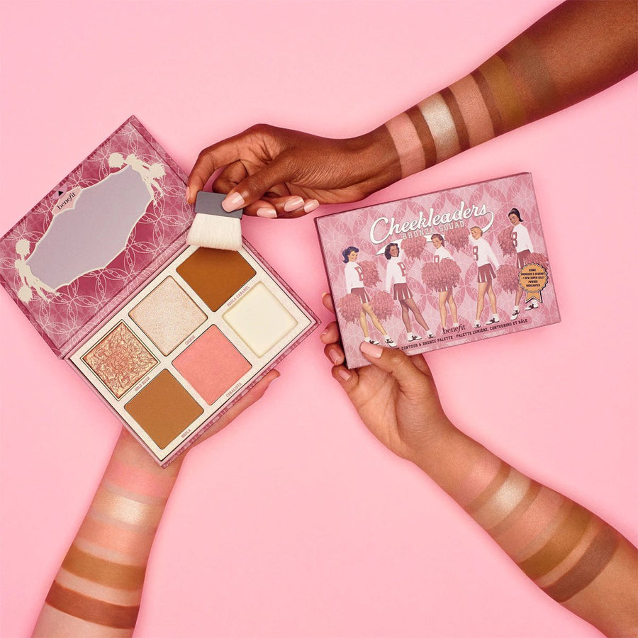 Benefit Cheekleaders Cheek Palette Highlight Contour Bronze, Hoola, Coralista, Dandelion #color_Bronze Squad