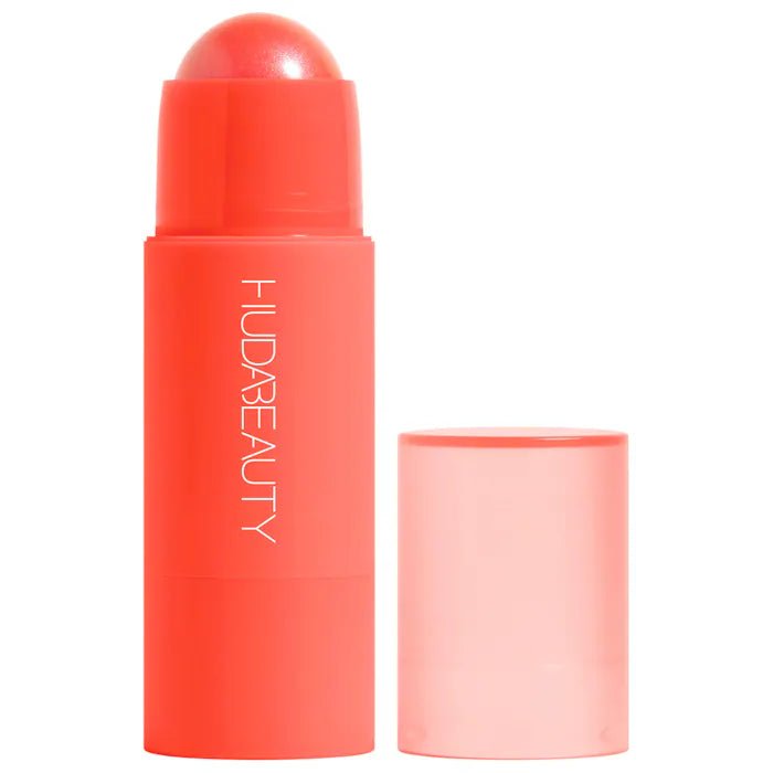 Huda Beauty Cheeky Tint Cream Blush Stick 5g Buildable, Moisturizing Cream Blush Stick, Lychee, Vitamin E #color_Coral Cutie