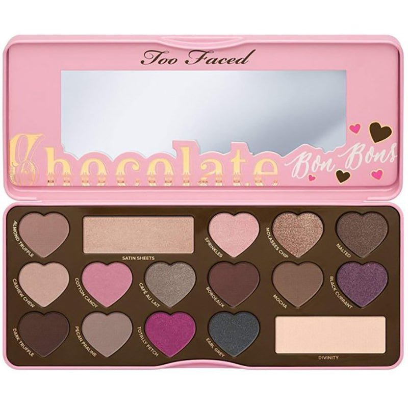 Too Faced Chocolate Bon Bons Eye Shadow Collection Palette, 16 Heart-Shaped Shades, Matte and Shimmer