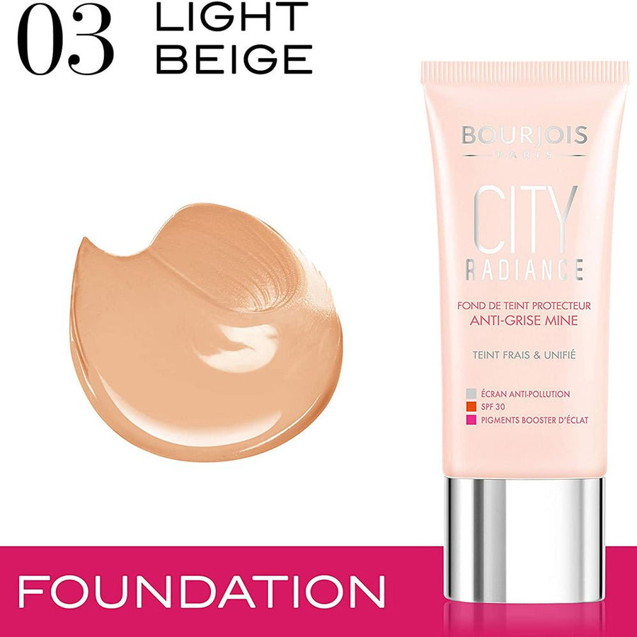 City Radiance Foundation Anti Grise Mine SPF 30 Long-Wearing 1.0oz 30ml #color_03 Light Beige