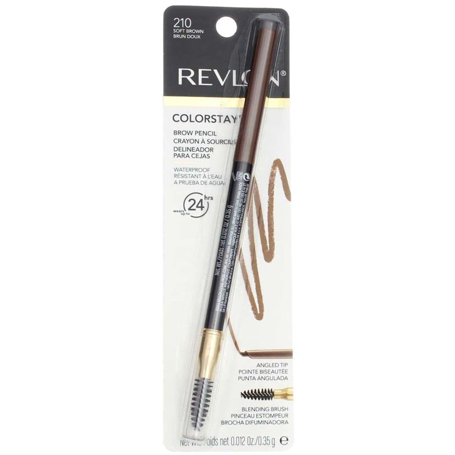 Revlon Colorstay Brow Pencil .35g, Angled Tip and Spoolie Brush, Sculpts Brows #color_210 Soft Brown