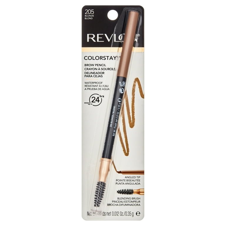 Revlon Colorstay Brow Pencil .35g, Angled Tip and Spoolie Brush, Sculpts Brows #color_205 Blonde