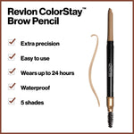 Revlon Colorstay Brow Pencil .35g, Angled Tip and Spoolie Brush, Sculpts Brows