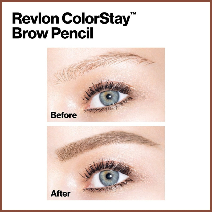 Revlon Colorstay Brow Pencil .35g, Angled Tip and Spoolie Brush, Sculpts Brows #color_205 Blonde