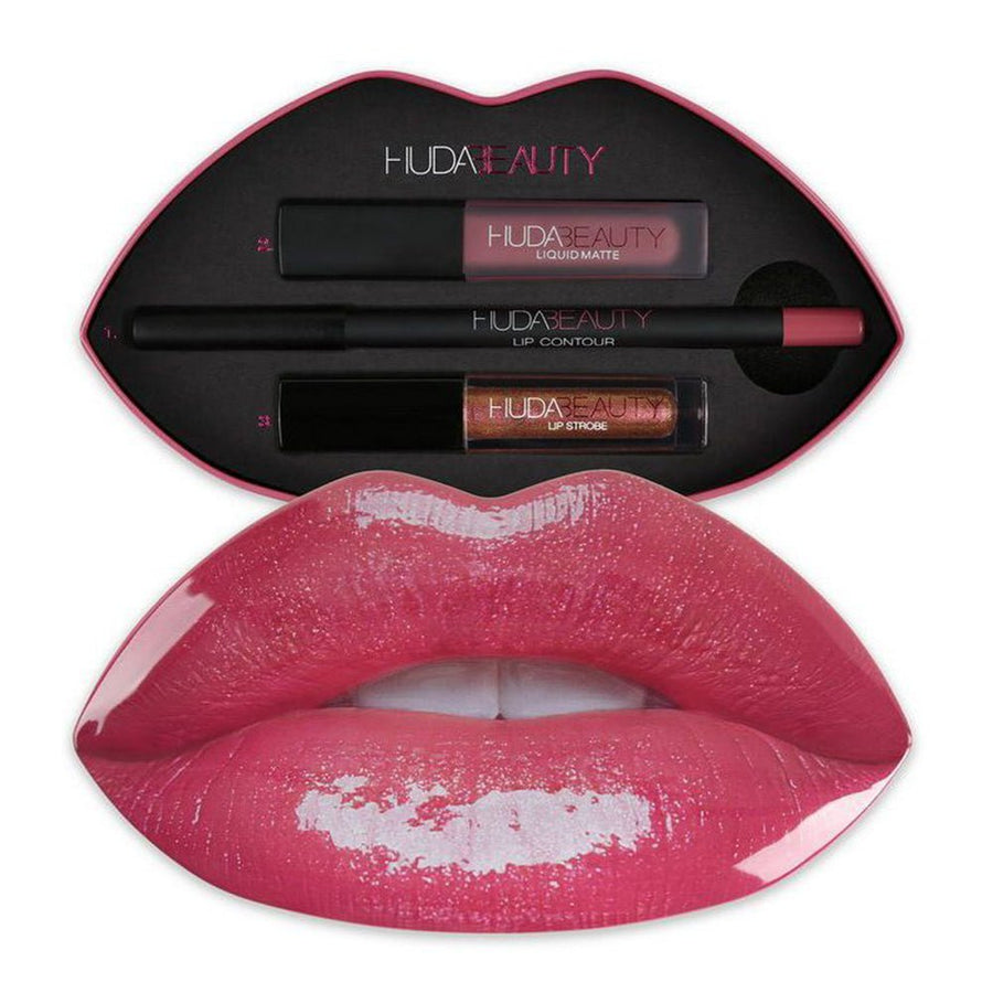 Huda Beauty Contour & Strobe Lip Set Cult-Favorites Lip Contour and Liquid Matte #color_Trophy Wife Shameless