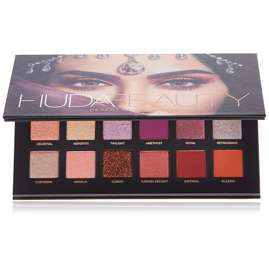 Huda Beauty Desert Dusk Eyeshadow Palette, 18 Shades in Four Unique Textures