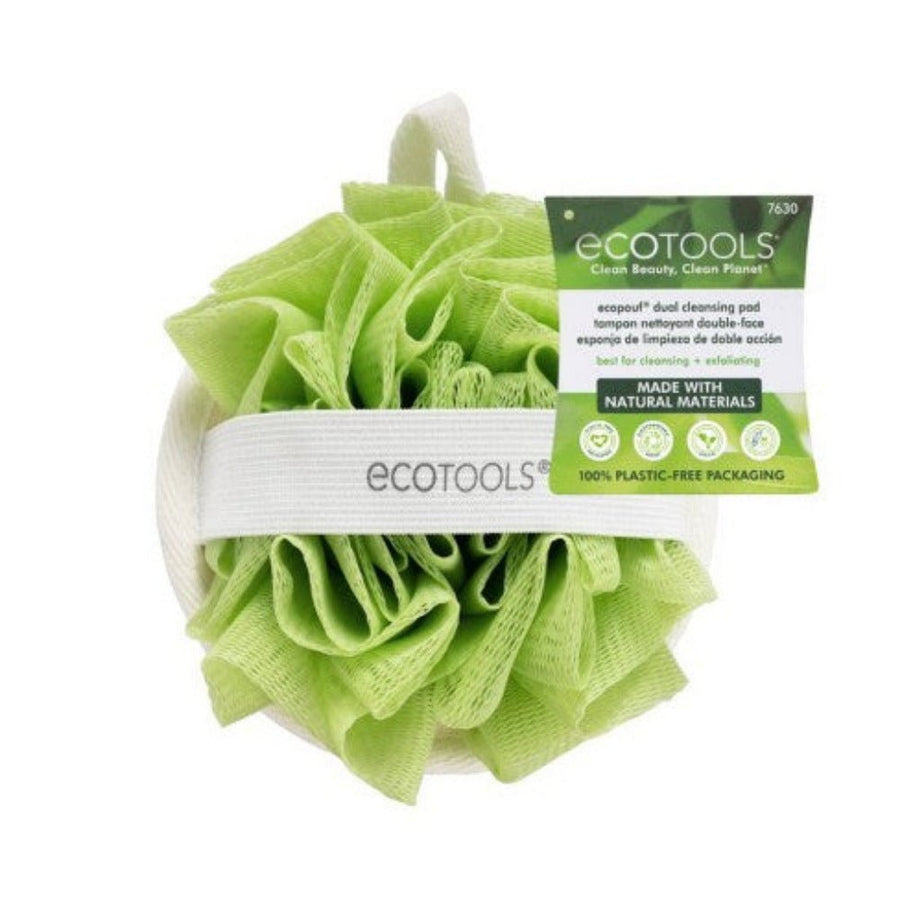 Ecotools Ecopouf Dual Cleansing Pad Skin Cleansing Brush Heads Tools Natural Loofah and Recycled Netting