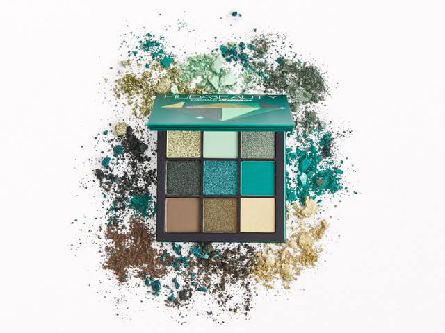 Huda Beauty Emerald Obsessions Eye Shadow 0.35oz 10g, Nine Highly Pigmented Mattes and Striking Shimmers