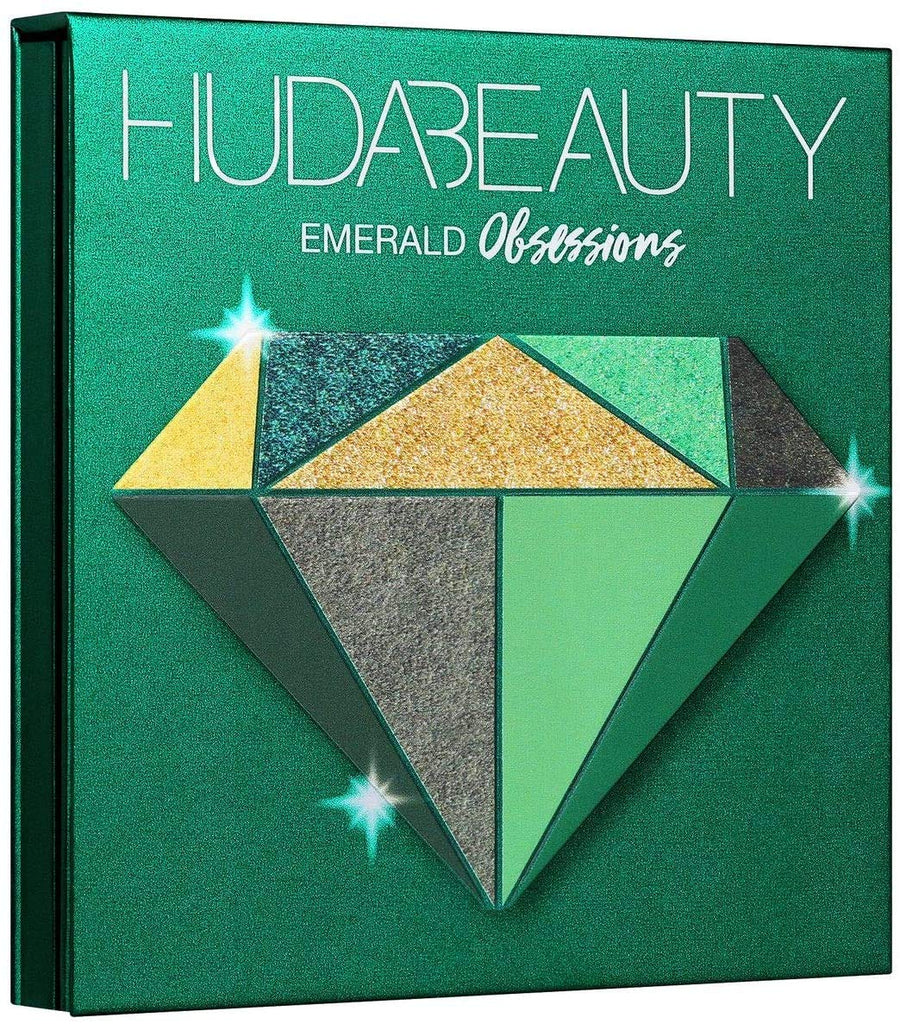 Huda Beauty Emerald Obsessions Eye Shadow 0.35oz 10g, Nine Highly Pigmented Mattes and Striking Shimmers