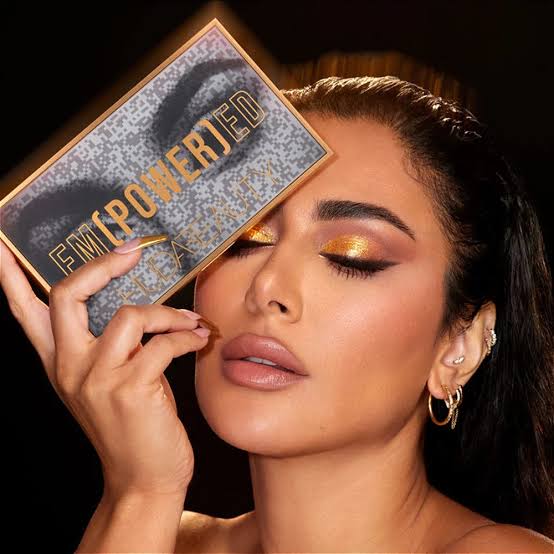 Huda Beauty Empowered Eye Shadow Palette 0.3oz 4.3g, Rich Golds, Coppers, Browns, Neutrals