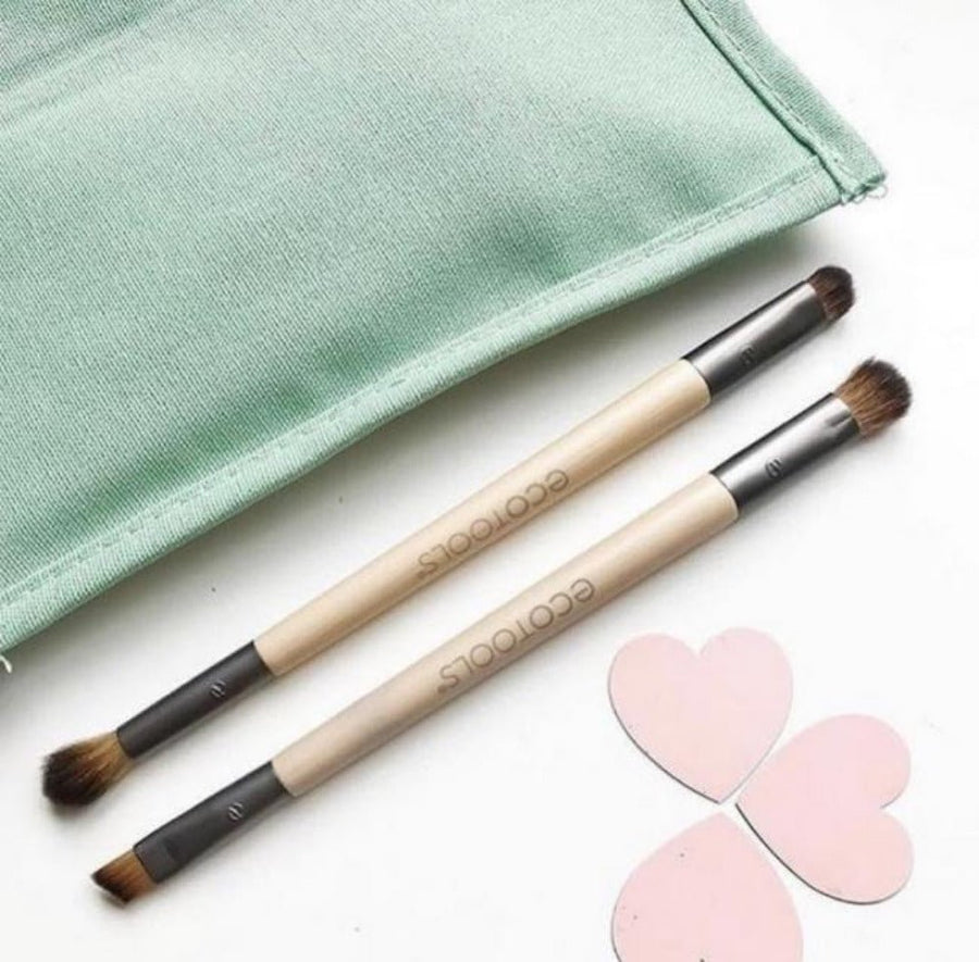 Ecotools Enhancing Eyeshadow Brush Duo Makeup Brush Set Tools 4 Different Brush Heads