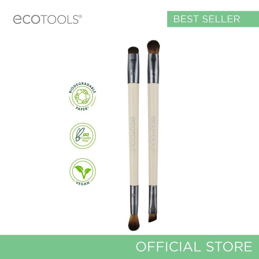 Ecotools Enhancing Eyeshadow Brush Duo Makeup Brush Set Tools 4 Different Brush Heads