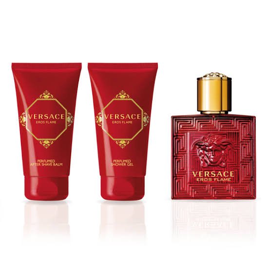 Versace Eros Flame Men 50ml Perfume Gift Set 1.7oz 50ml EAU DE PARFUM SPRAY, with Body Lotion and Shower Gel