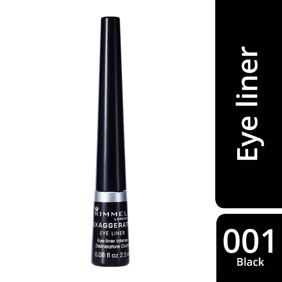 Rimmel Exaggerate Liquid Eyeliner2.5ml, Bold, Precise Contours, Highly Pigmented #color_001 Black