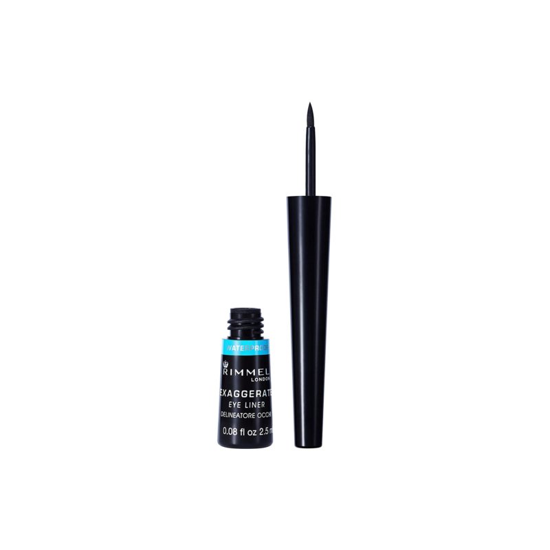 Rimmel Exaggerate Waterproof Eye Liner 2.5ml, Waterproof, Smudge-Proof, Flake-Proof, Smear-Proof and Run-Proof #color_003 Black