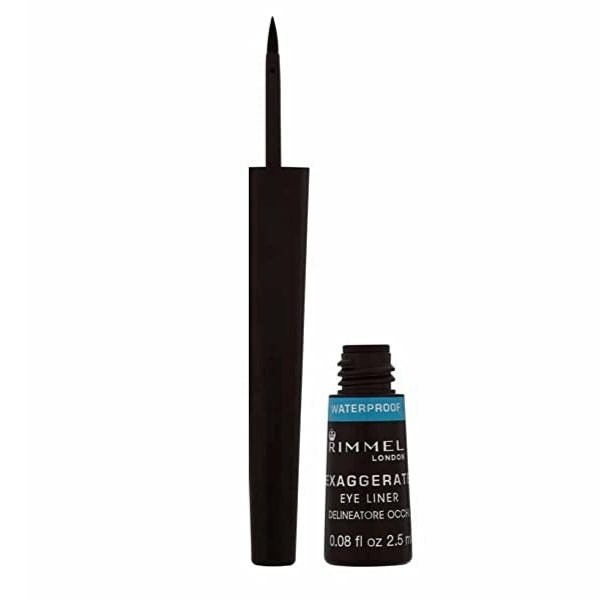 Rimmel Exaggerate Waterproof Eye Liner 2.5ml, Waterproof, Smudge-Proof, Flake-Proof, Smear-Proof and Run-Proof #color_003 Black