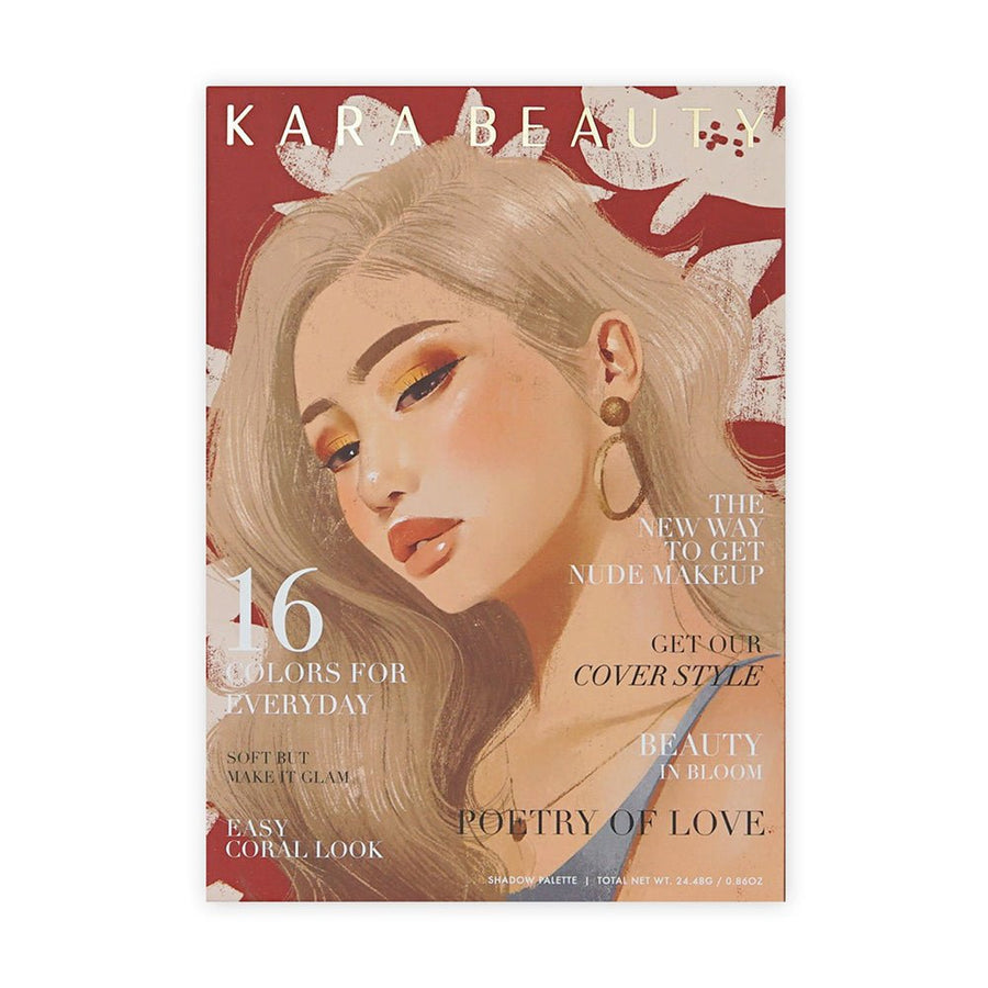 Kara Beauty Eyeshadow Palette 24g, 16 Colors Matte and Shimmer, Blush Highlighter #color_Poetry Of Love ES100