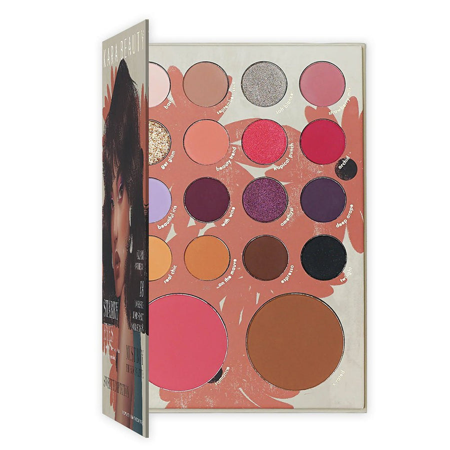 Kara Beauty Eyeshadow Palette 24g, 16 Colors Matte and Shimmer, Blush Highlighter #color_Starry Eyes ES101