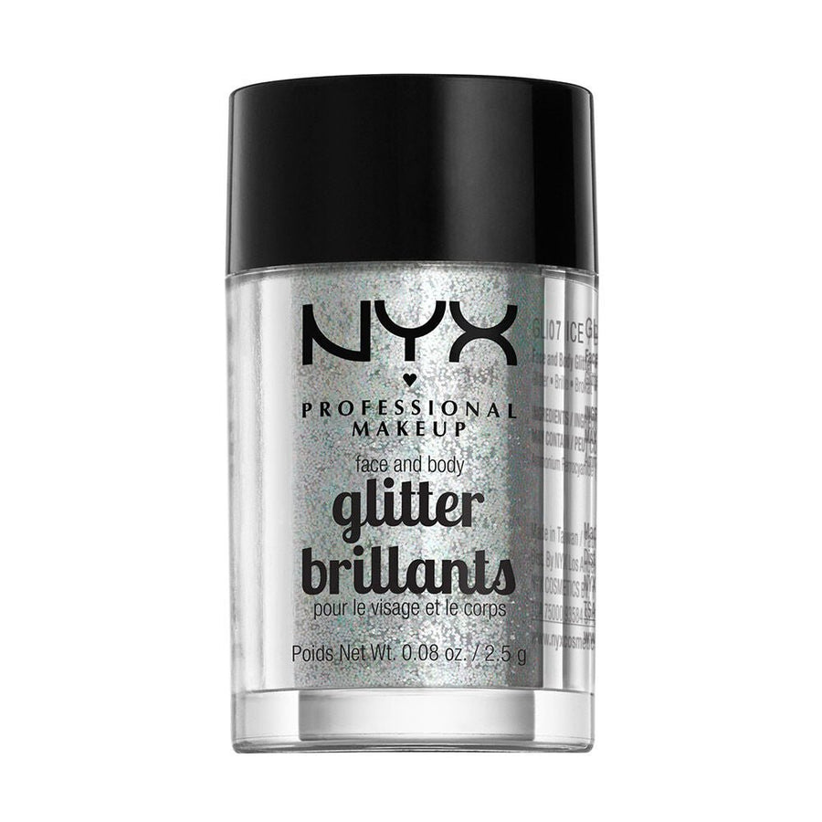 NYX Professional Face And Body Glitter Color , Crystal, Silver, Purple, Violet, Gunmetal #color_GLI07 Ice