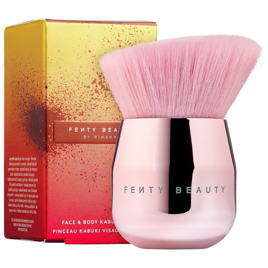 Fenty Beauty Face & Body by Rihanna Kabuki Brush Makeup Brushes 160, Super Soft, Blend Liquid and Powder