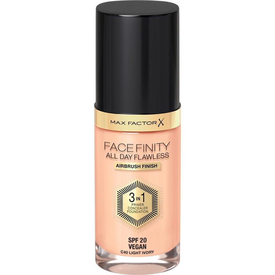 Max Factor Facefinity All Day Flawless Foundation 30ml, 3-in-1 Primer Foundation Concealer #color_40 Light Ivory