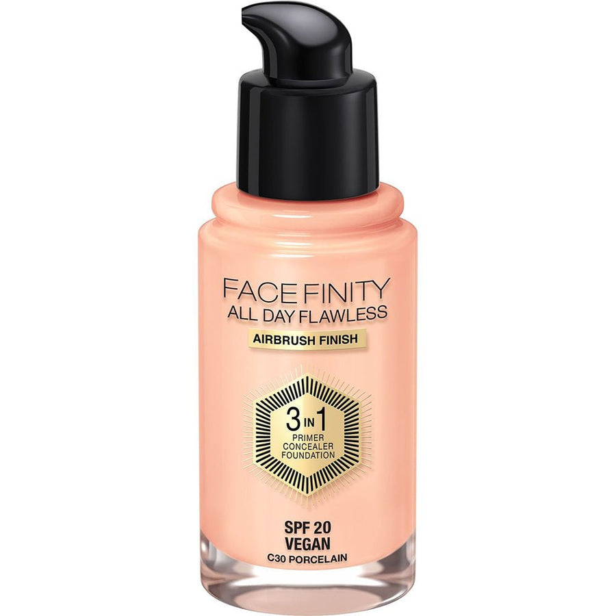 Max Factor Facefinity All Day Flawless Foundation 30ml, 3-in-1 Primer Foundation Concealer #color_30 Porcelain