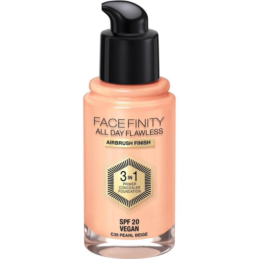 Max Factor Facefinity All Day Flawless Foundation 30ml, 3-in-1 Primer Foundation Concealer #color_35 Pearl Beige