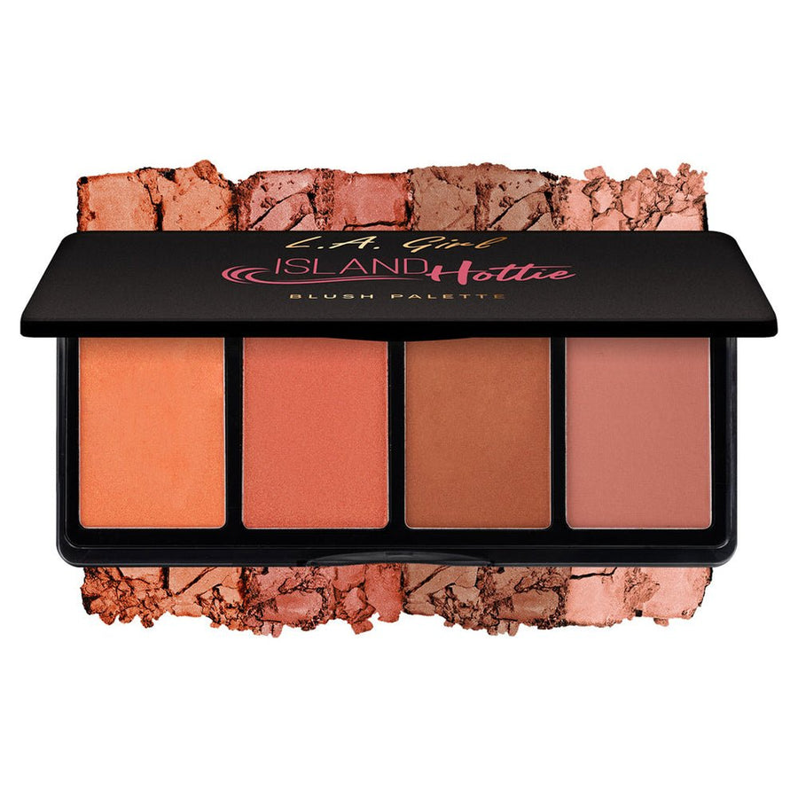 L.A. Girl Fanatic Blush Palette 4g, Matte Satin Finishes, Soft Pigmented Formula, 4 Color Palette #color_GBL421 Island Hottie