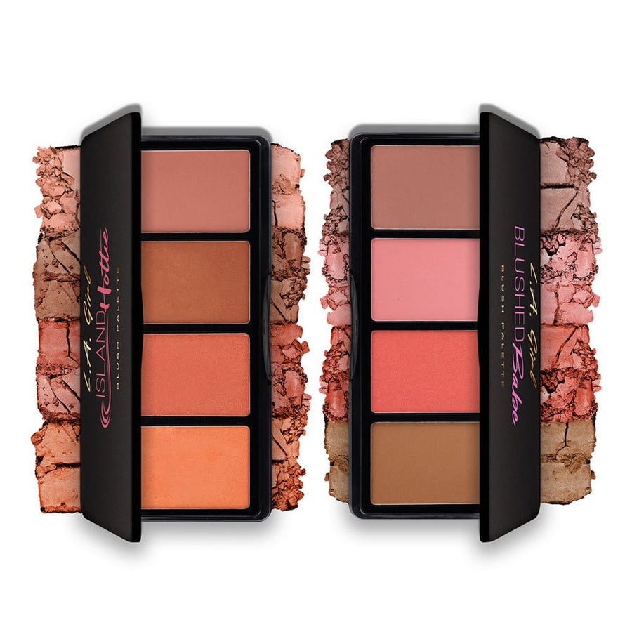 L.A. Girl Fanatic Blush Palette 4g, Matte Satin Finishes, Soft Pigmented Formula, 4 Color Palette #color_GBL422 Blushed Babe