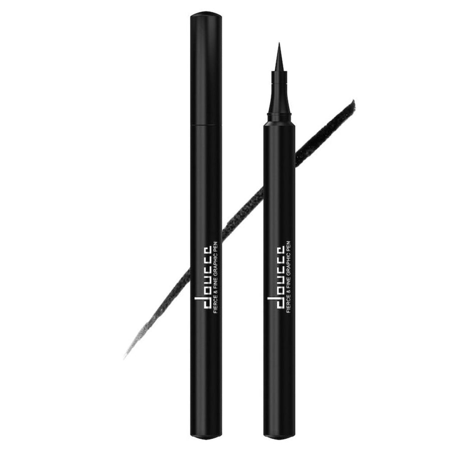 Doucce Fierce & Fine Graphic Pen Eyeliner Black Deeply Pigmented, Waterproof Graphic Liner 0.04oz 1.1ml 