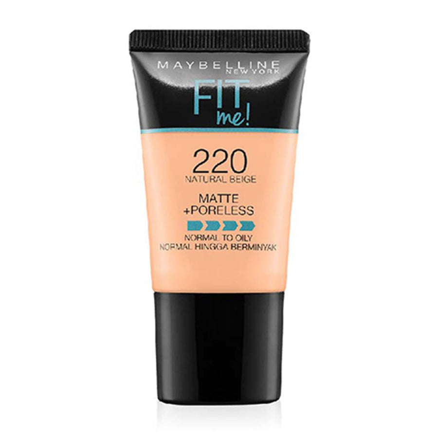 Maybelline Fit Me! Matte + Poreless Foundation 18ml, Ultra-Blendable Liquid, Natural Matte Finish #color_220 Natural Beige