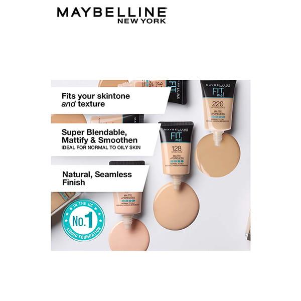 Maybelline Fit Me! Matte + Poreless Foundation 18ml, Ultra-Blendable Liquid, Natural Matte Finish