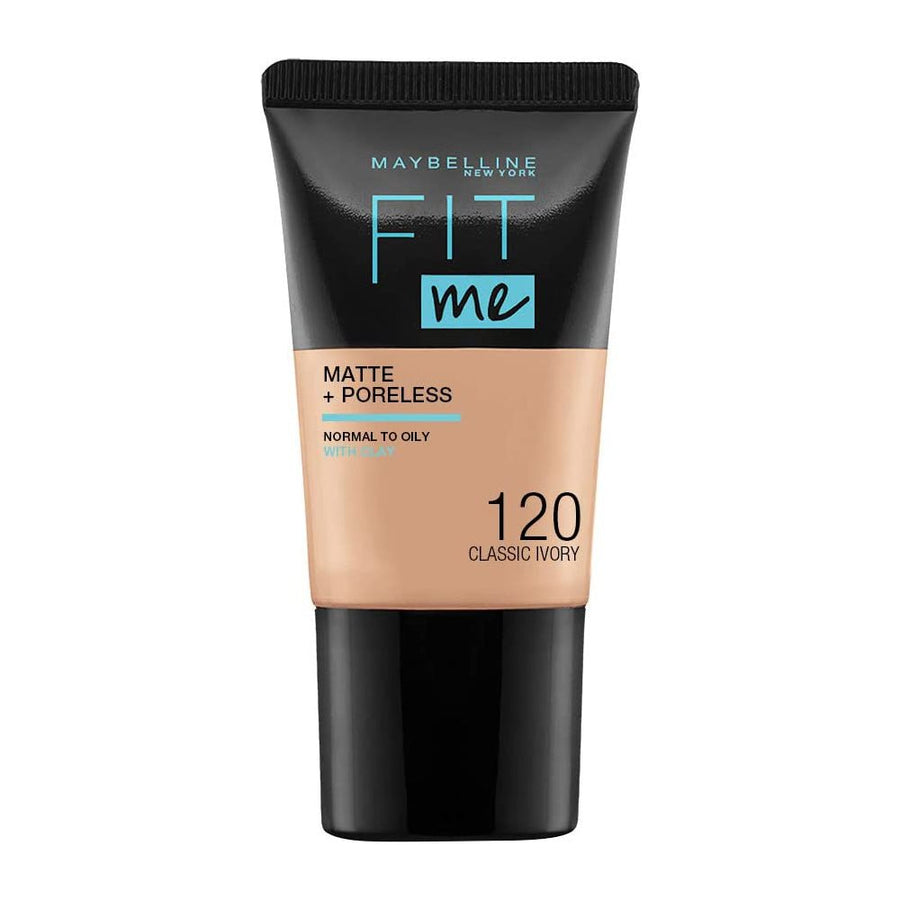 Maybelline Fit Me! Matte + Poreless Foundation 18ml, Ultra-Blendable Liquid, Natural Matte Finish #color_120 Classic Ivory