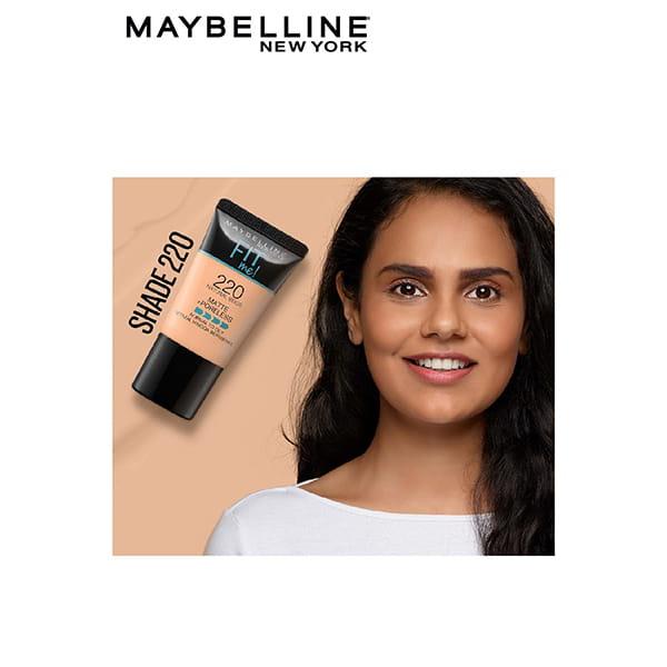 Maybelline Fit Me! Matte + Poreless Foundation 18ml, Ultra-Blendable Liquid, Natural Matte Finish #color_220 Natural Beige